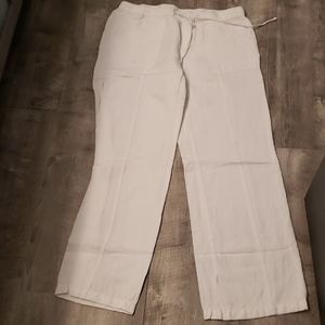 EUC New York and company white linen pants